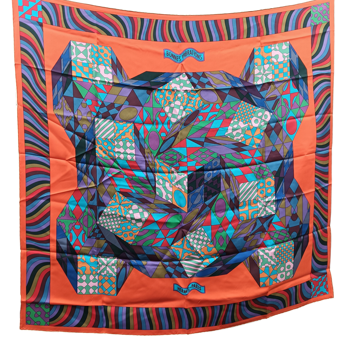 HERMES SCARF BONNES VIBRATIONS MULTI COLOR