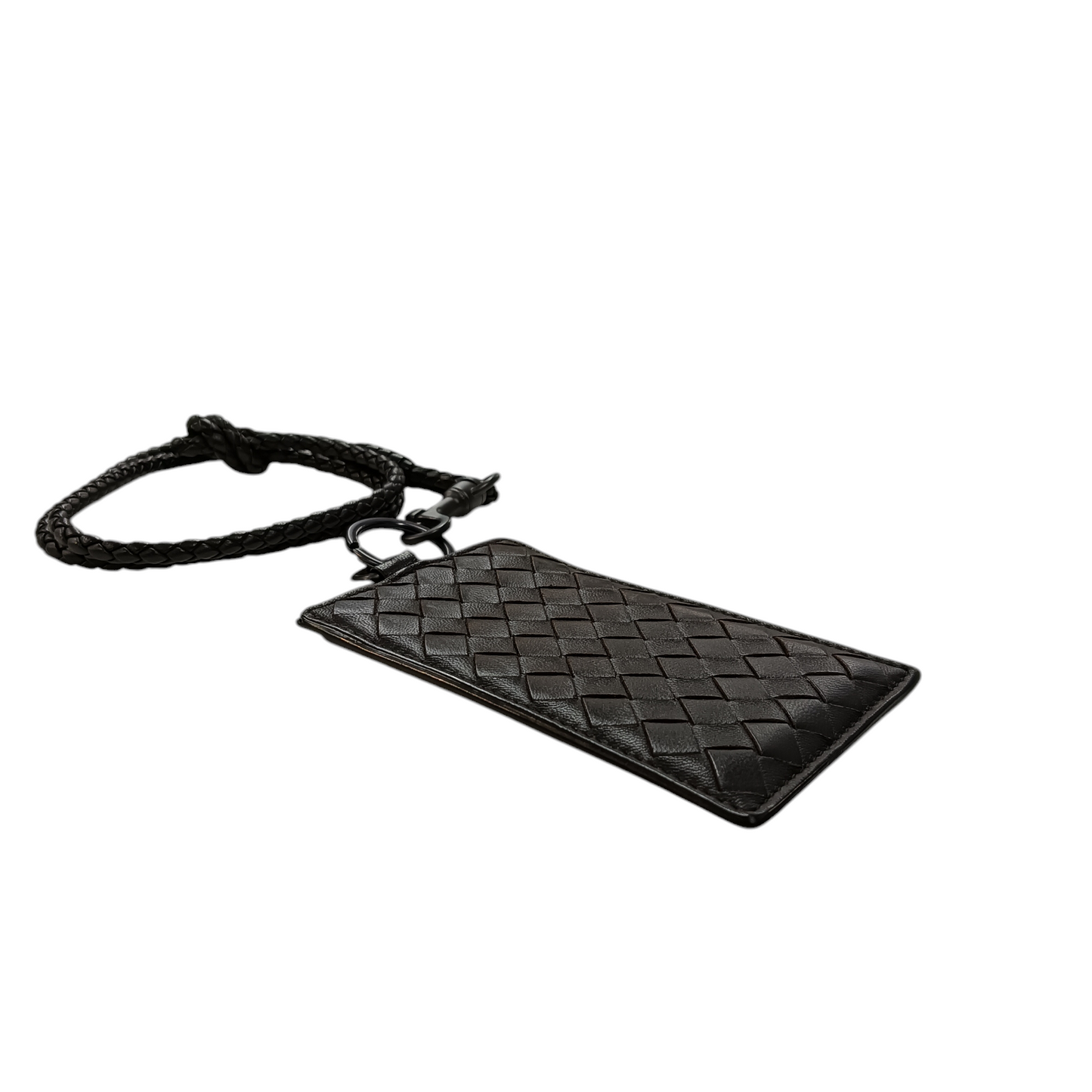 BOTTEGA VENETA CARD CASE WITH STRAP DARK BROWN S01297665M