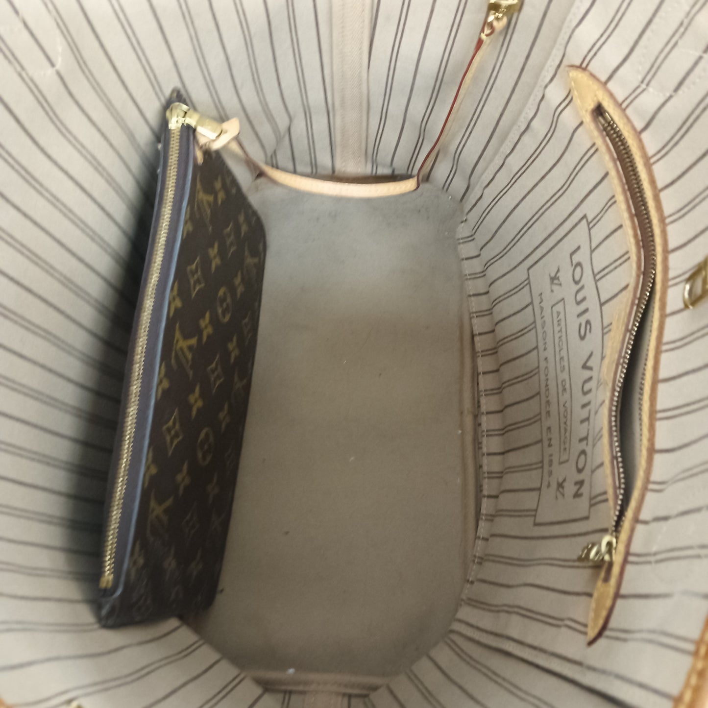 LOUIS VUITTON TOTE BAG M40995 Brown SR2174 Neverfull MM *Damage