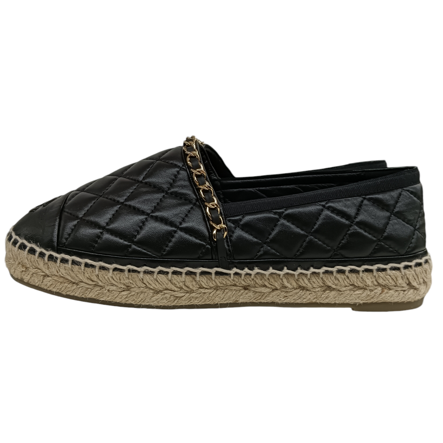 CHANEL Espadrille 39 Lady's Black G36966 Rank B