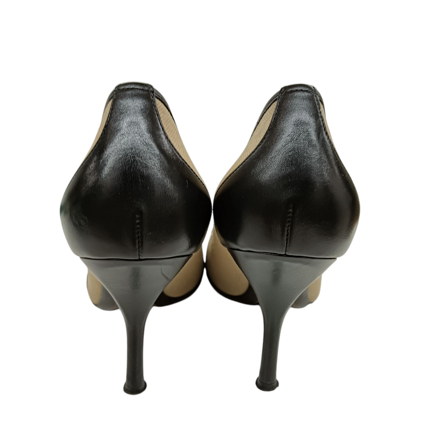Salvatore Ferragamo High Heels Pumps 6 Lady's Beige And Black Rank (A)
