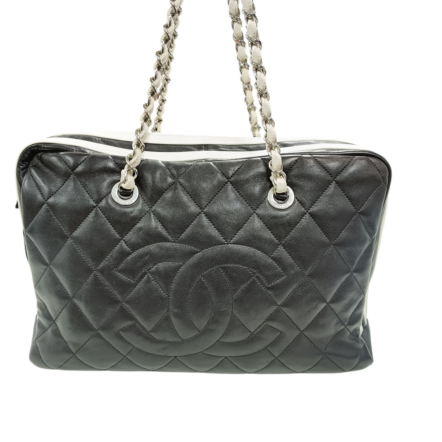 CHANEL Boston Bag 13139267 Black/White