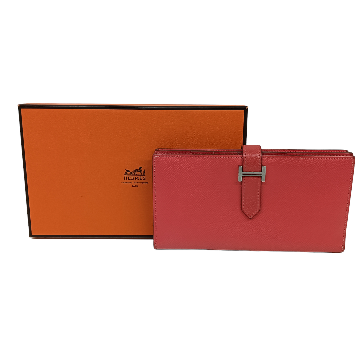 HERMES Wallet Bearn Pink Damage/Stain P A 35V