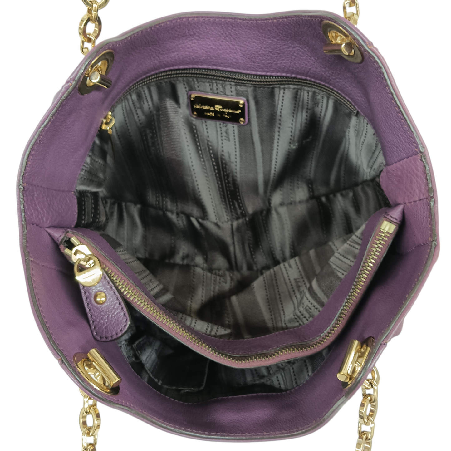Salvatore Ferragamo Handbag AU-21 B992 Rank (BC) Purple DISCOLORED
