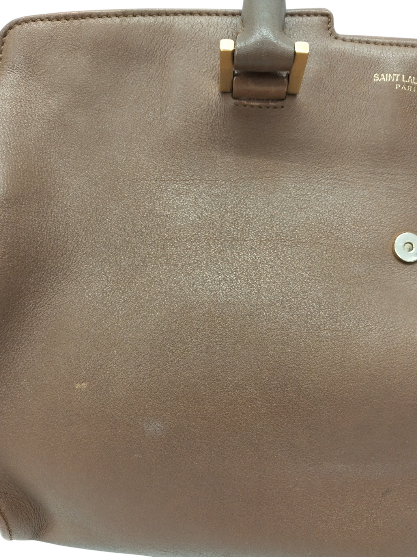 SAINT LAURENT PARIS 2 WAY BAG PETIT CABAS BROWN 311210 DAMAGE 527411 RANK (C)