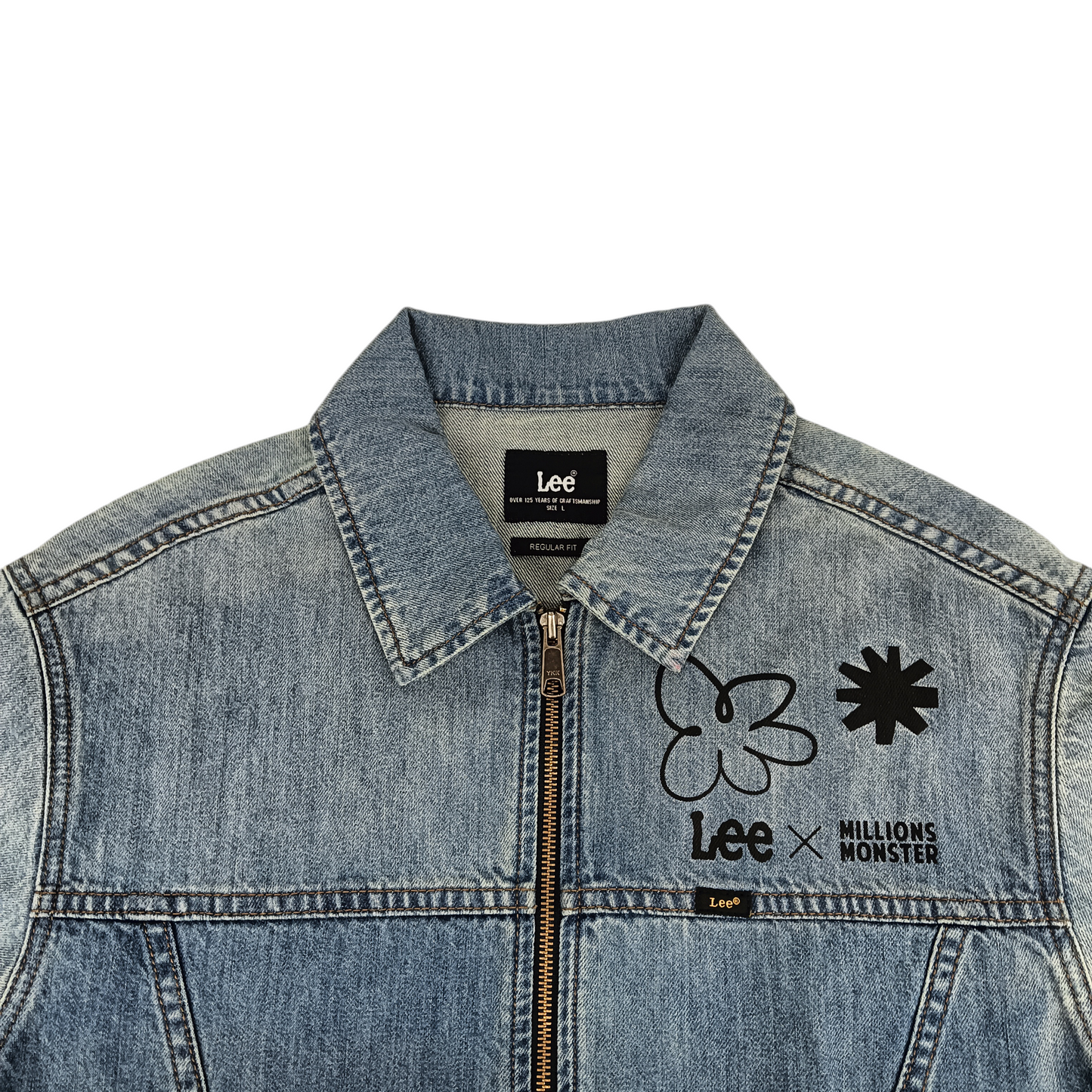 LEE Denim Jacket SIZE L Mens Blue Millions Monster