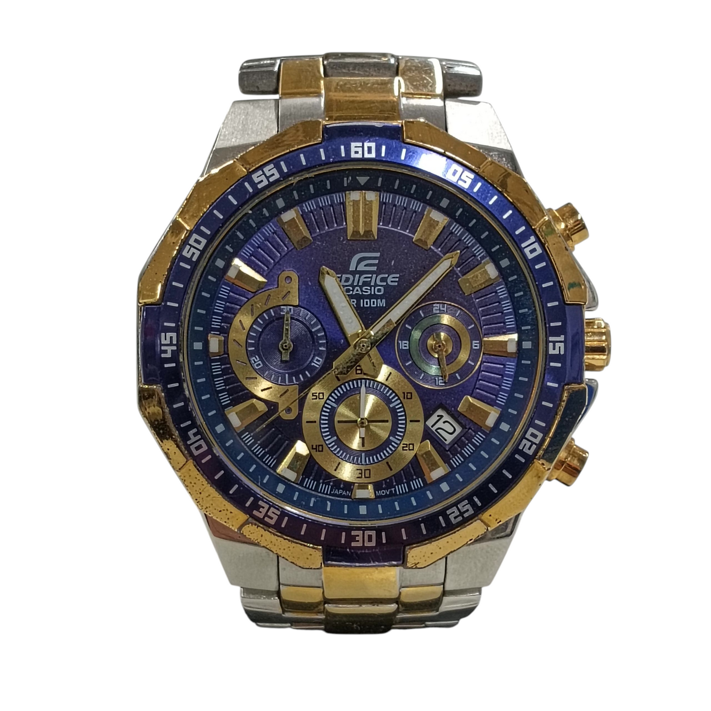 CASIO EDIFICE-554 Wrist Watch Blue/Gold