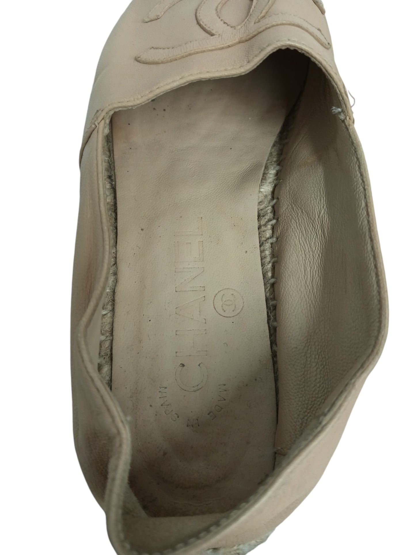 CHANEL ESPADRILLE SIZE 35 LADY'S BEIGE/BLACK G29762