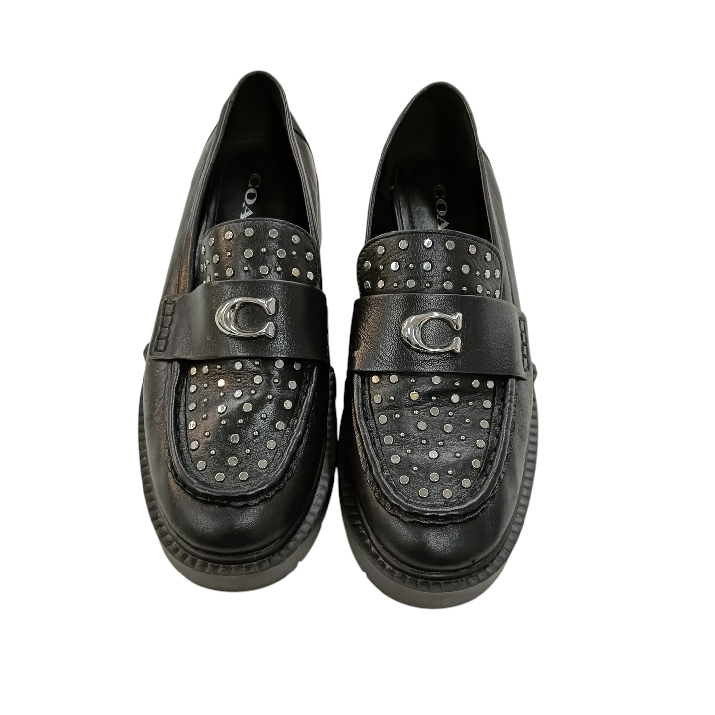 COACH Loafers Lady's Size 37 Black CE309