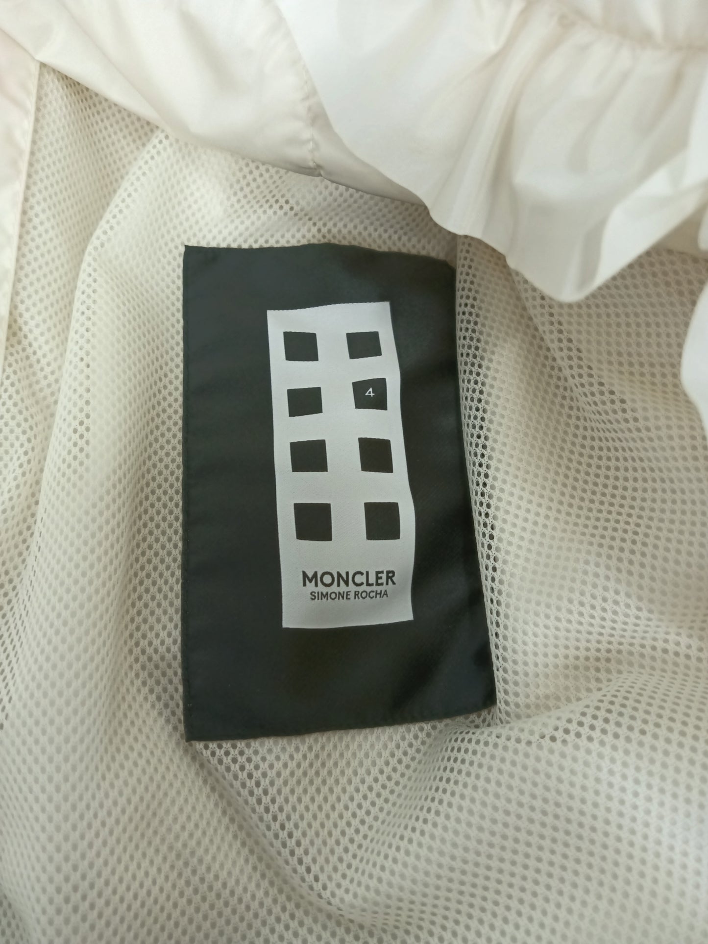 MONCLE GENIOUS SIZE L WHITE SIMONE ROCHA 19SS