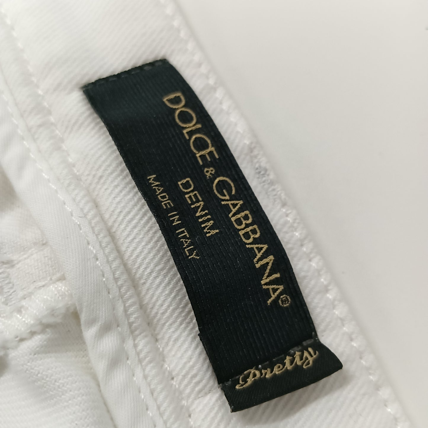 DOLCE & GABBANA Pants Lady's White Pretty FTAQWD G890C Ceramic Flower