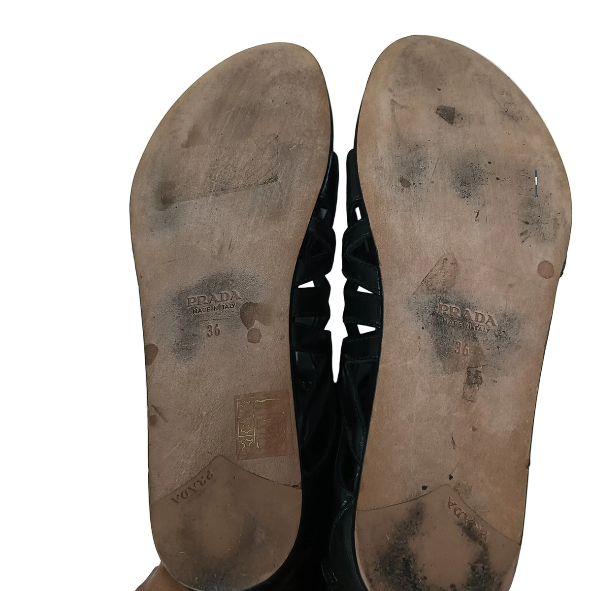 PRADA Sandal 36 Lady's Black **Scratch