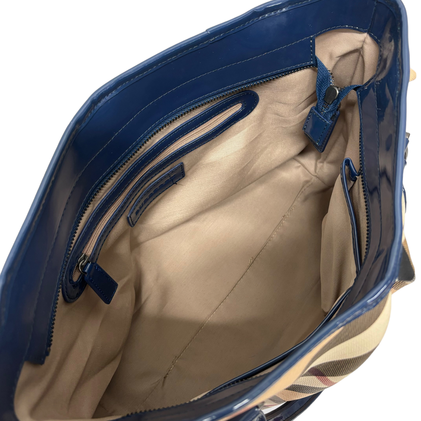 BURBERRY 2Way Bag Beige/Blue CNPANSM1PAN