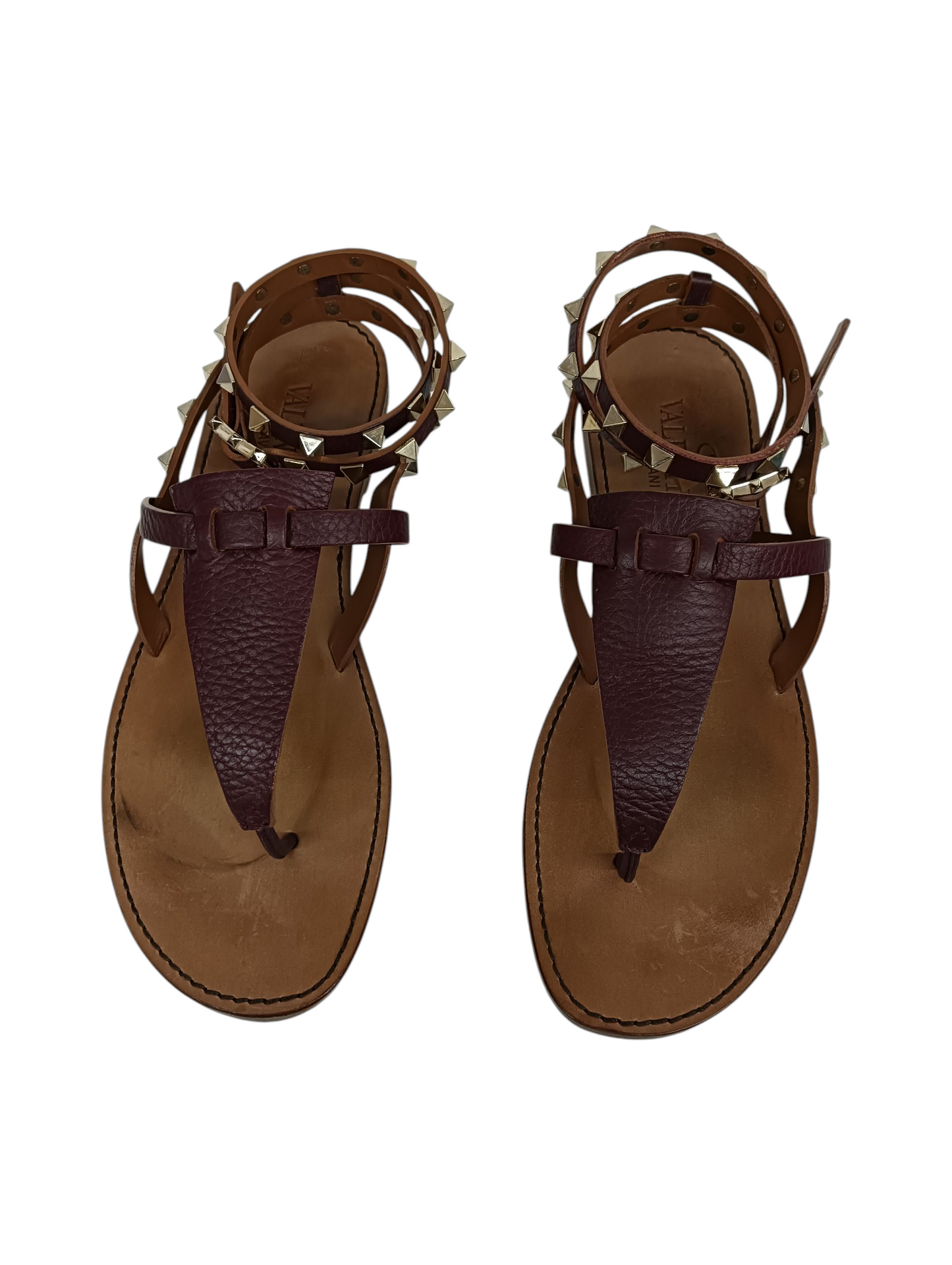 VALENTINO Sandal Size 36.5 GWS00534 Lady's Burgundy/Brown