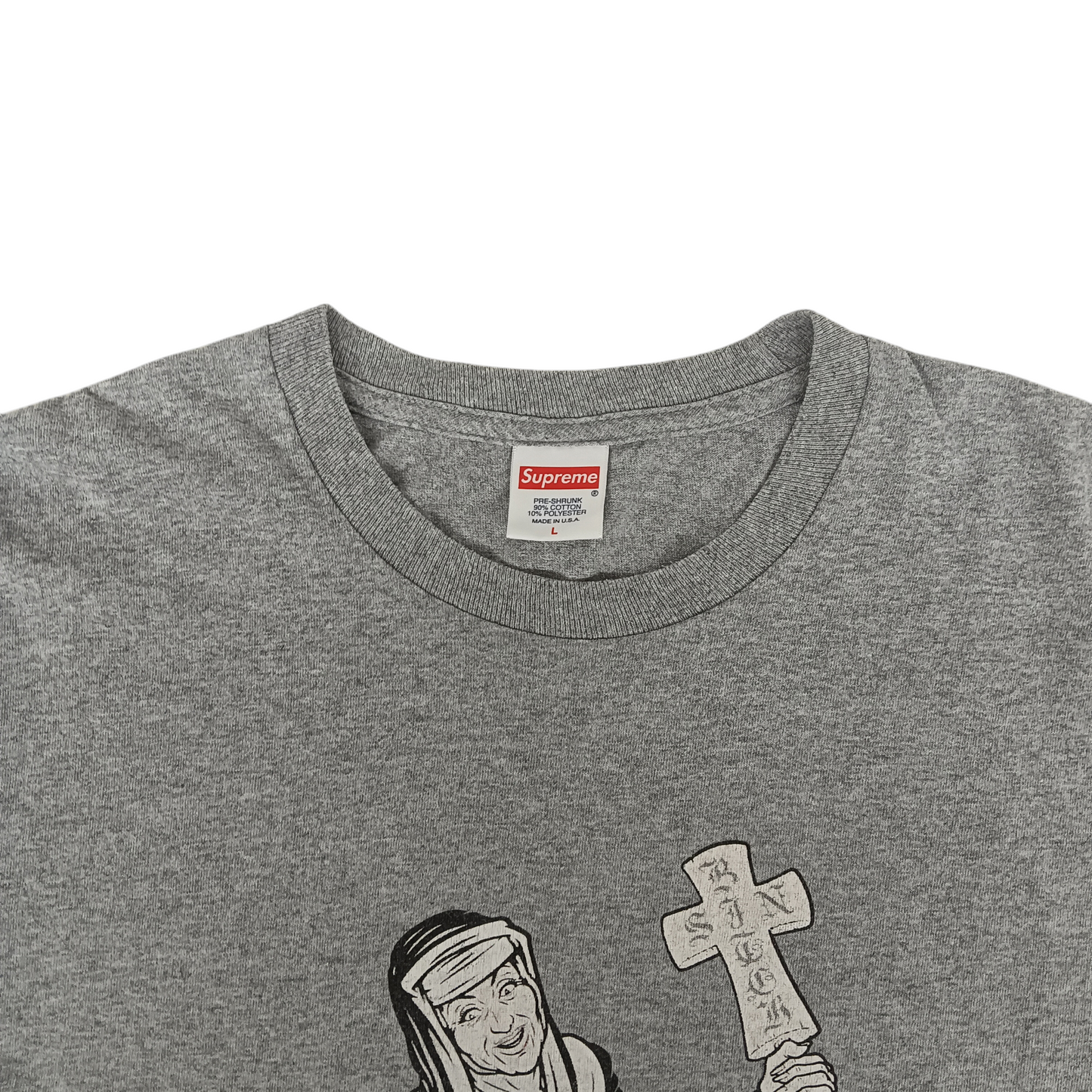 SUPREME T-Shirt Size L Mens Gray Nunstee