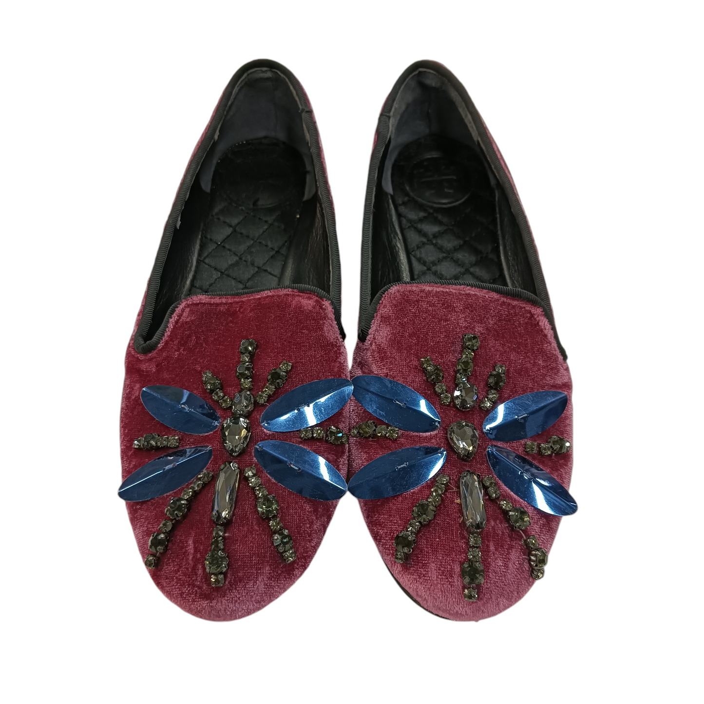 TORY BURCH FLAT SHOES LADY'S SIZE 39 PURPLE