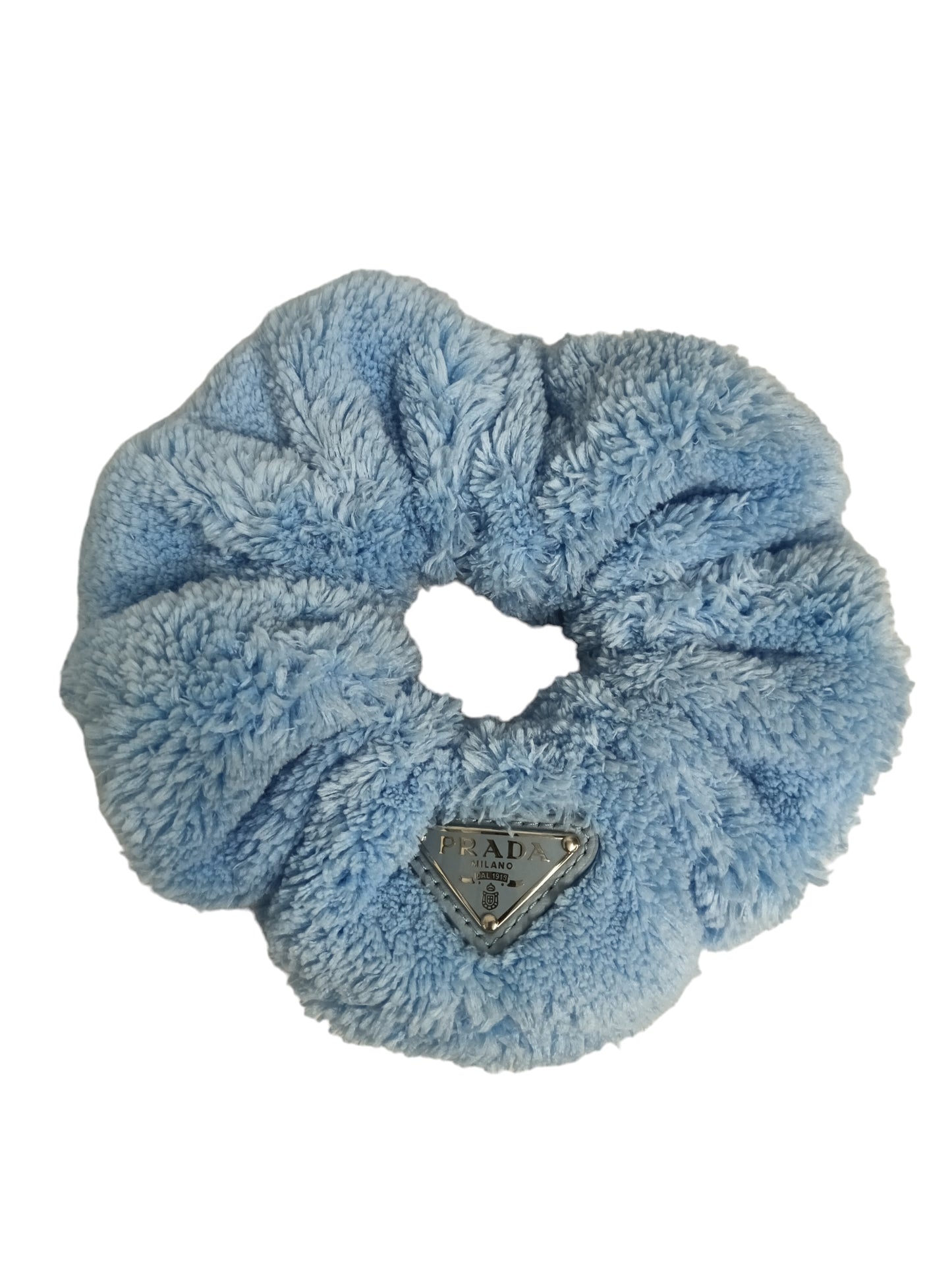 PRADA SKY BLUE FUR HAIR TIE RANK (A)