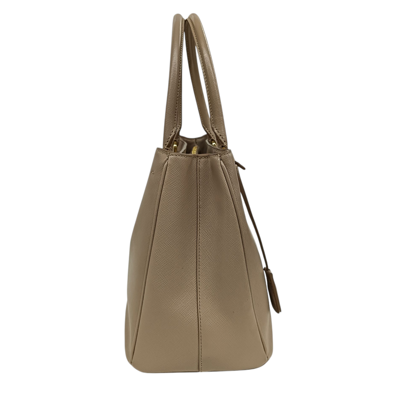 PRADA 2Way Bag SAFFIANO BN1874 Beige Scratch 31/H, 158 Rank(B)