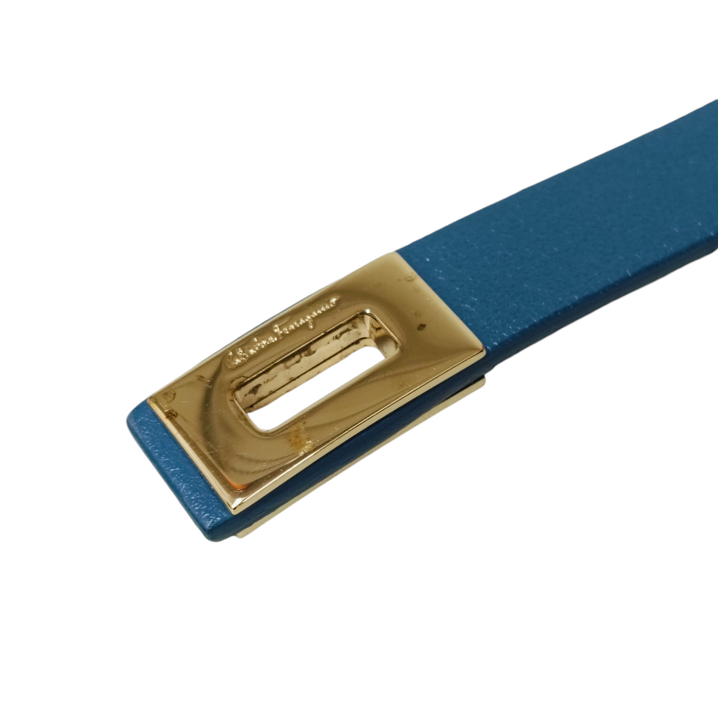 SALVATORE FERRAGAMO Bracelet Blue Gancini Leather