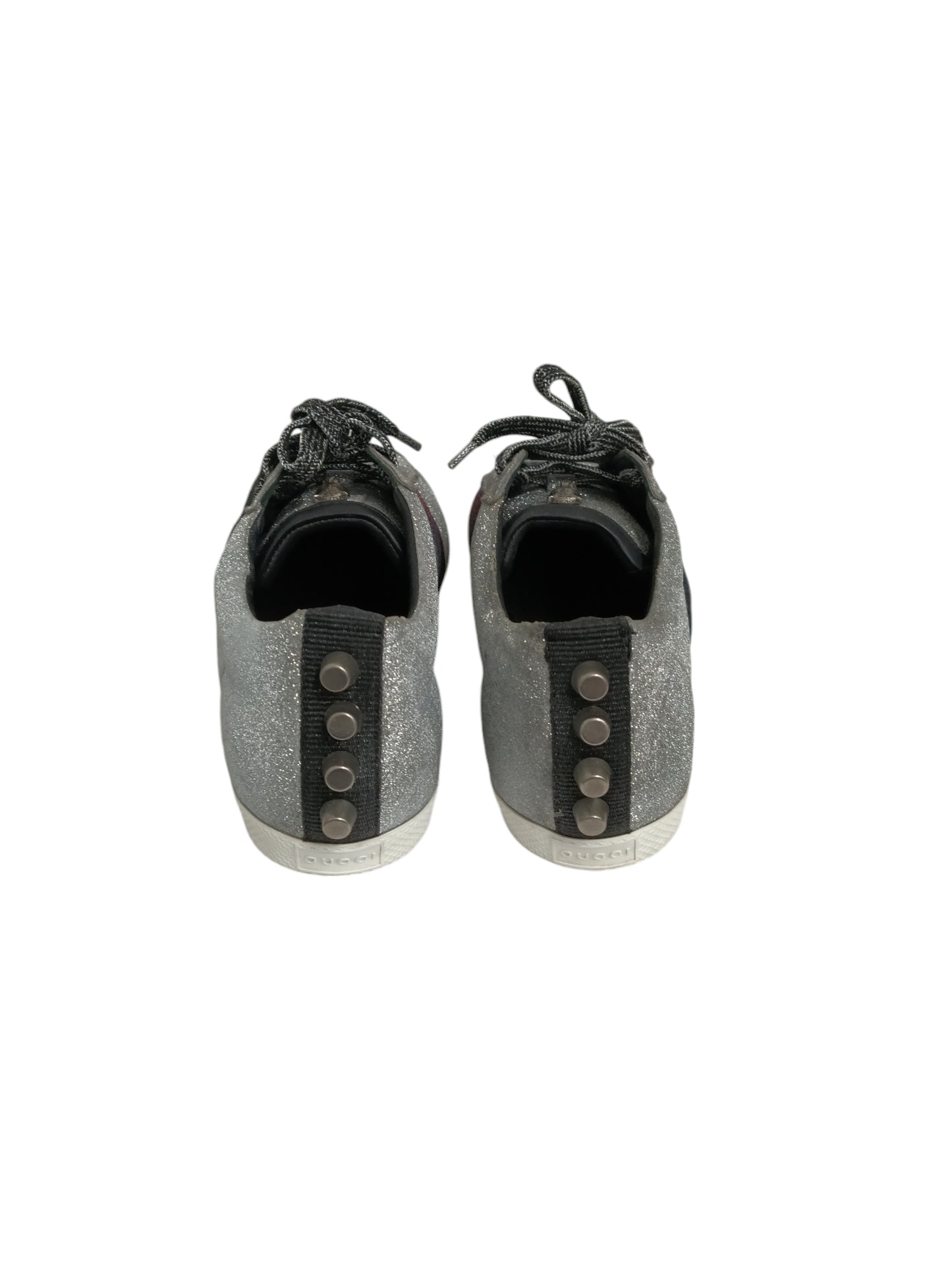 GUCCI SNEAKER 36 LADY'S SILVER STAIN 419544 RANK(B)