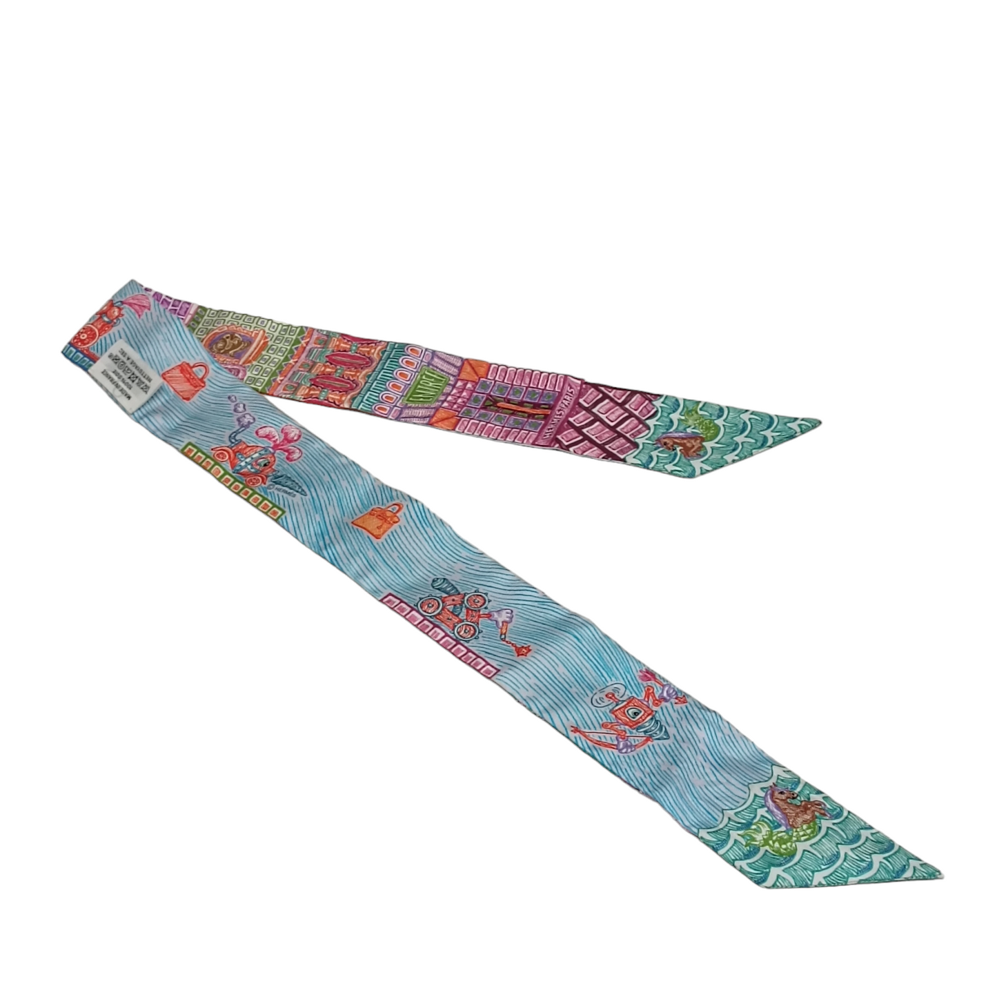 HERMES Scarf Multi Color Super Silk Quest Twilly