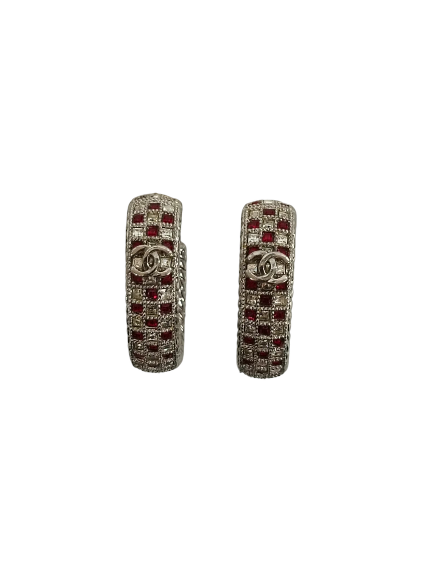 CHANEL Earring Sliver/Red
