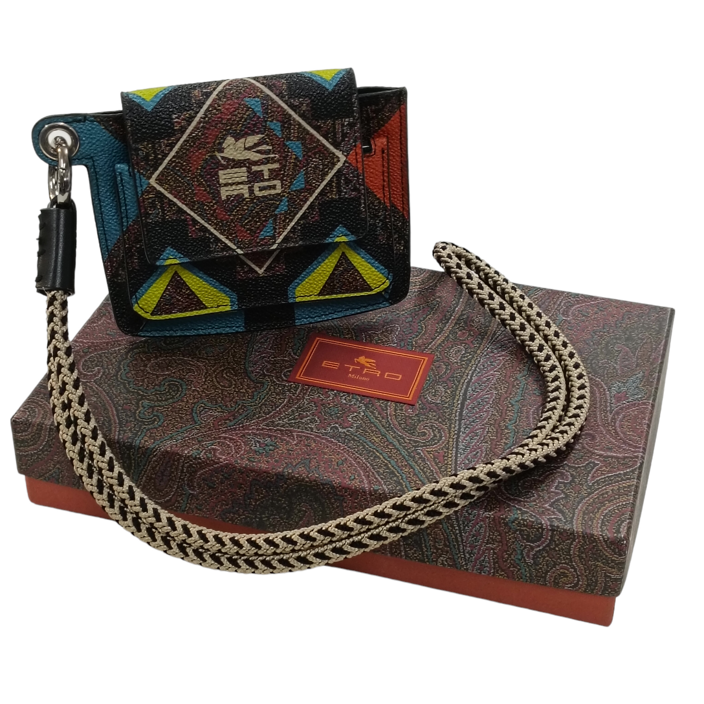 ETRO Coin Case Multi Color Paisley