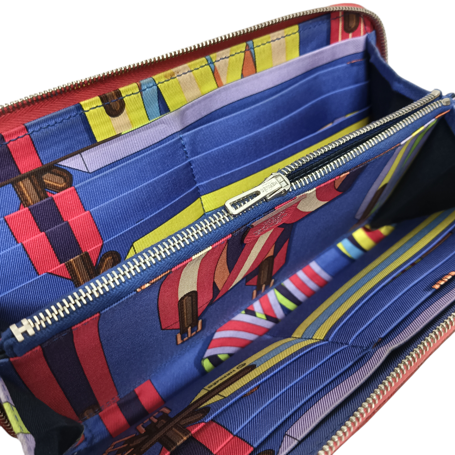 HERMES Long Wallet Red Azap Long silk VoEpson