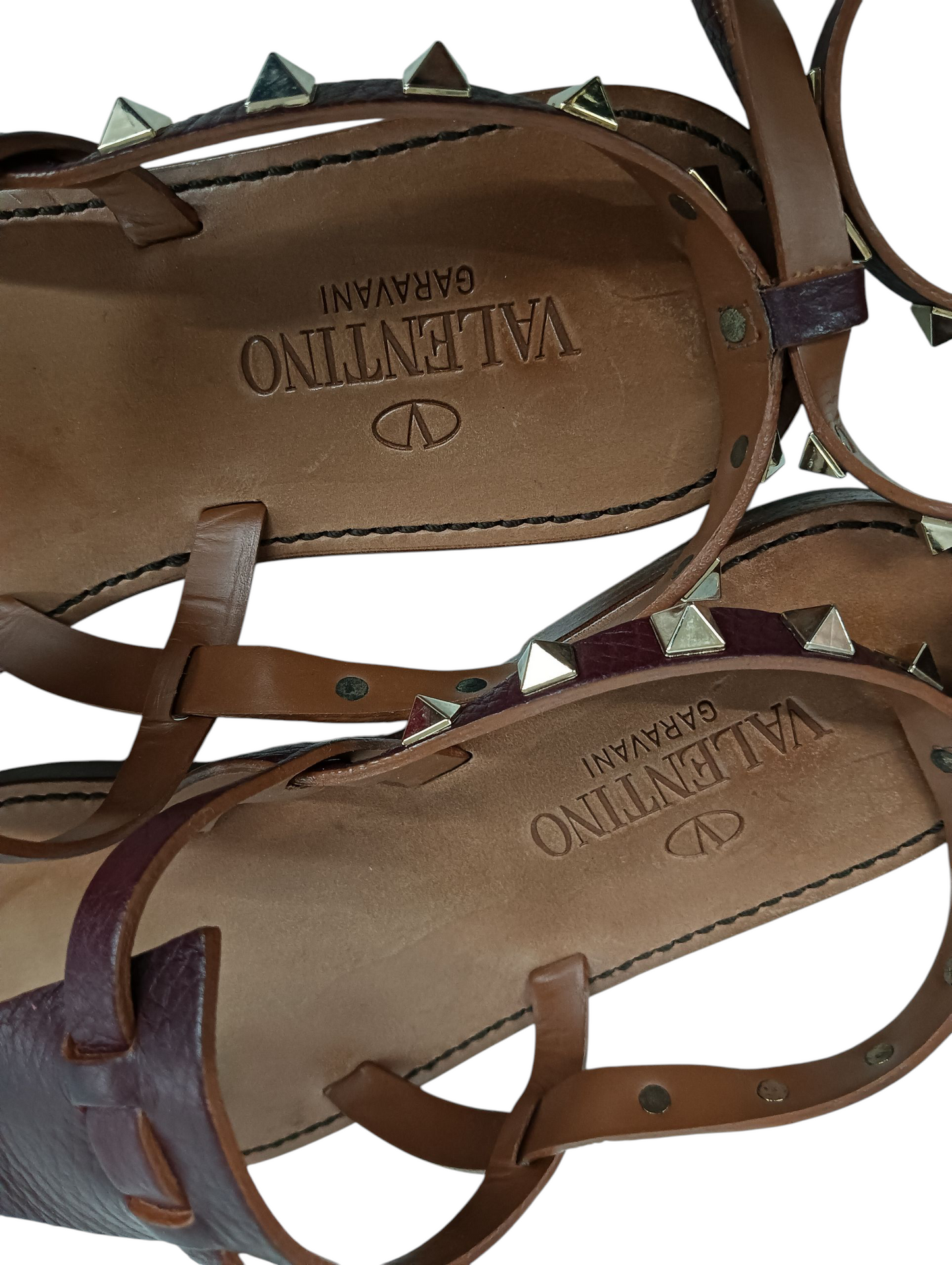 VALENTINO Sandal Size 36.5 GWS00534 Lady's Burgundy/Brown
