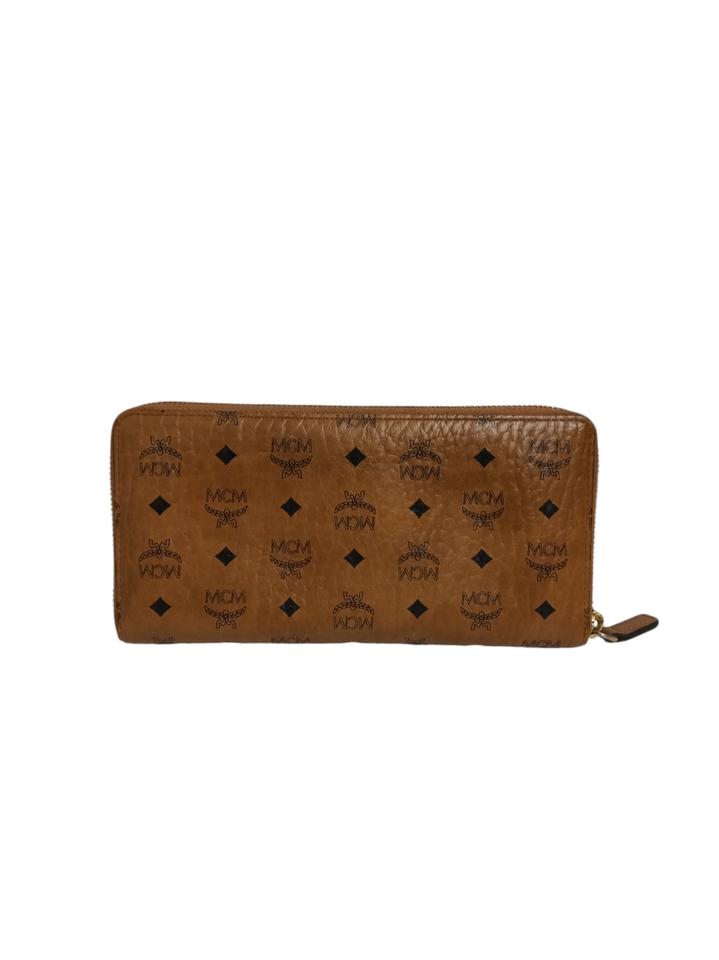 MCM WALLET VISETOS BROWN ZIP AROUND WALLET IN VISETOS ORIGINAL MXLAAVI0C0001 RANK(A)