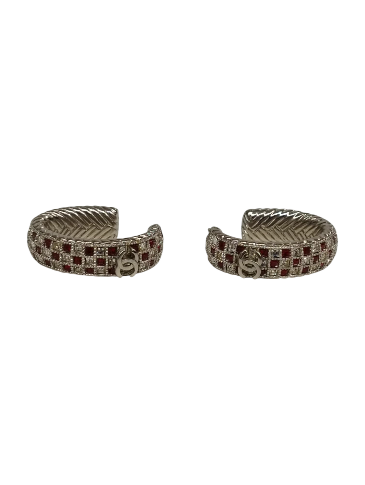 CHANEL Earring Sliver/Red