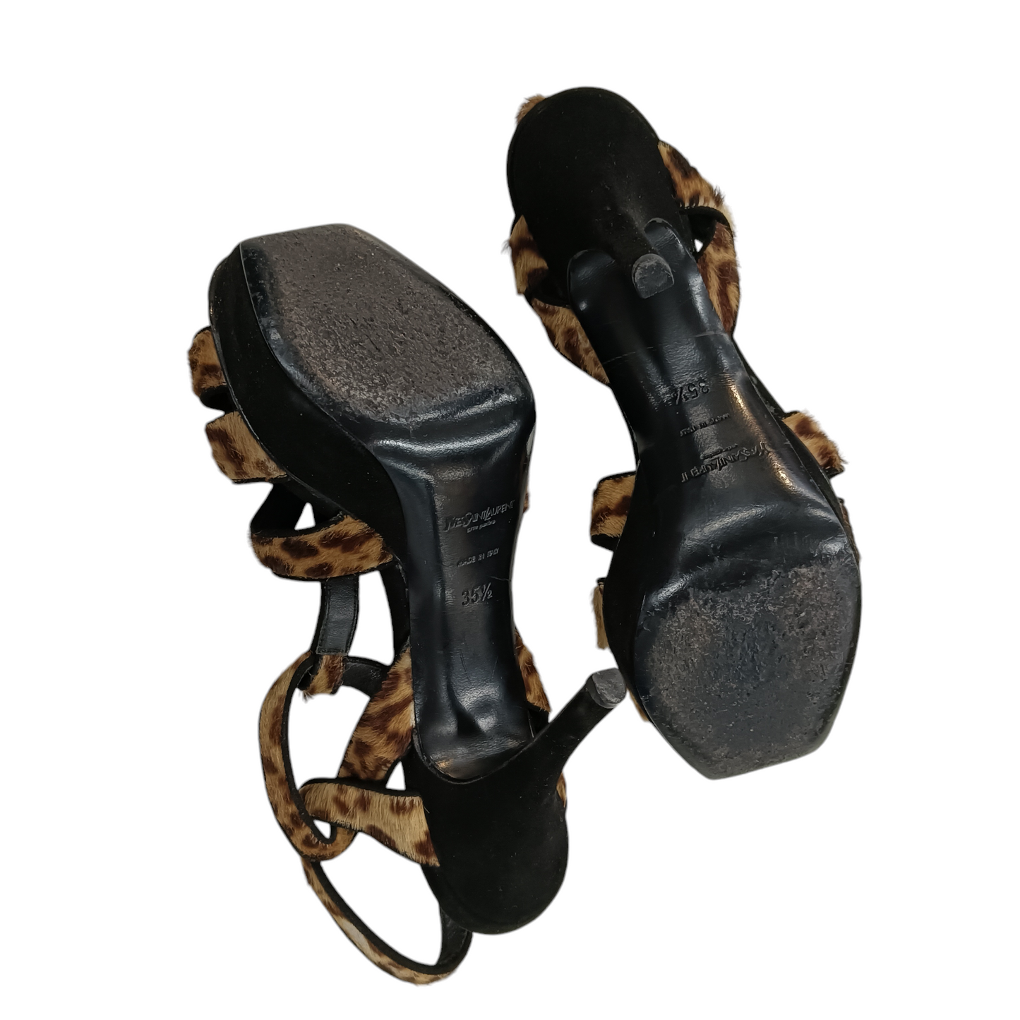 YVES SAINT LAURENT HEEL PUMPS 35 1/2 BROWN/BLACK