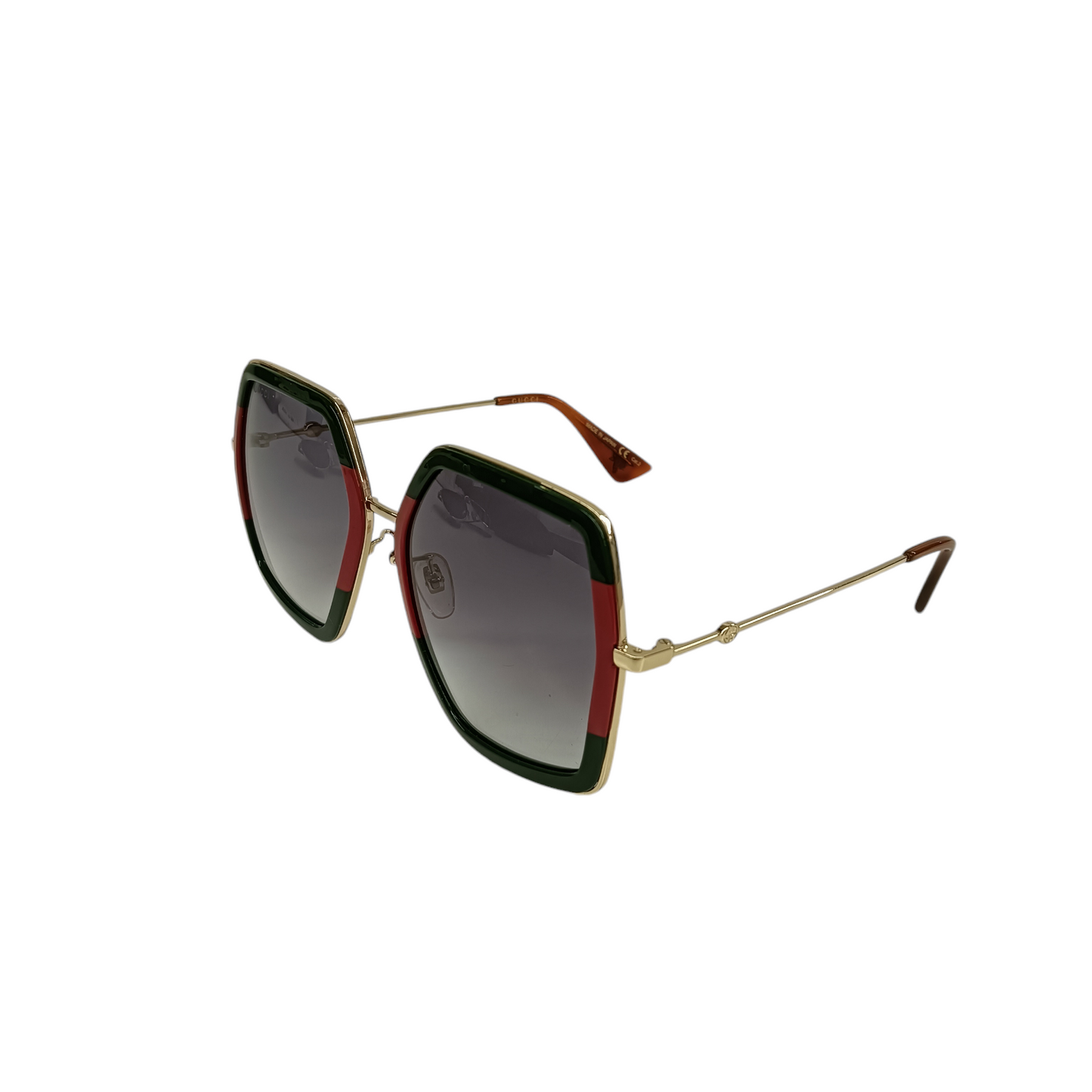 GUCCI Sunglasses GG0106S Green/Red/Gold