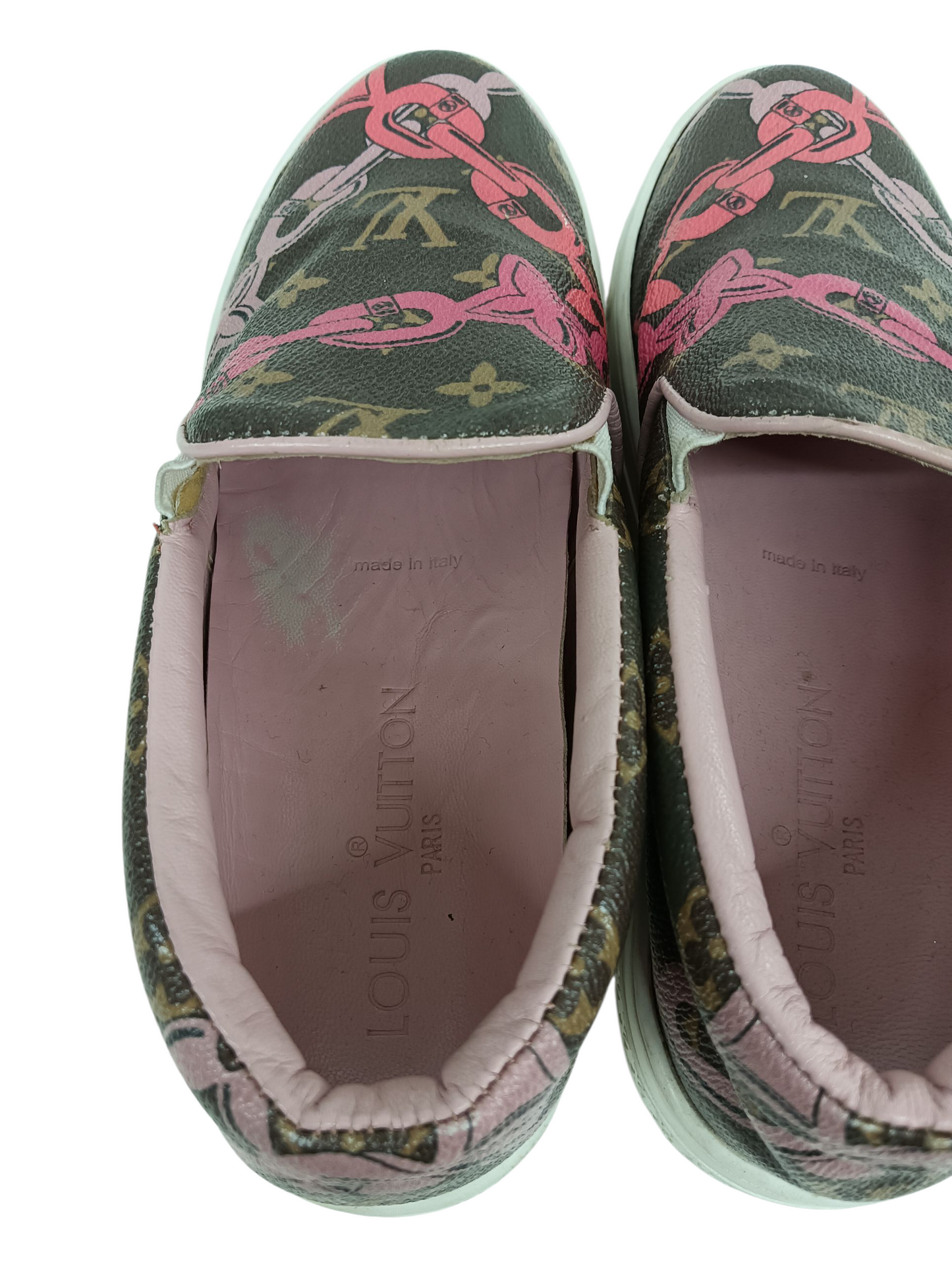 LOUIS VUITTON Slip-on Size 37 Bay harbor Slip Lady's Brown/Pink Monogram