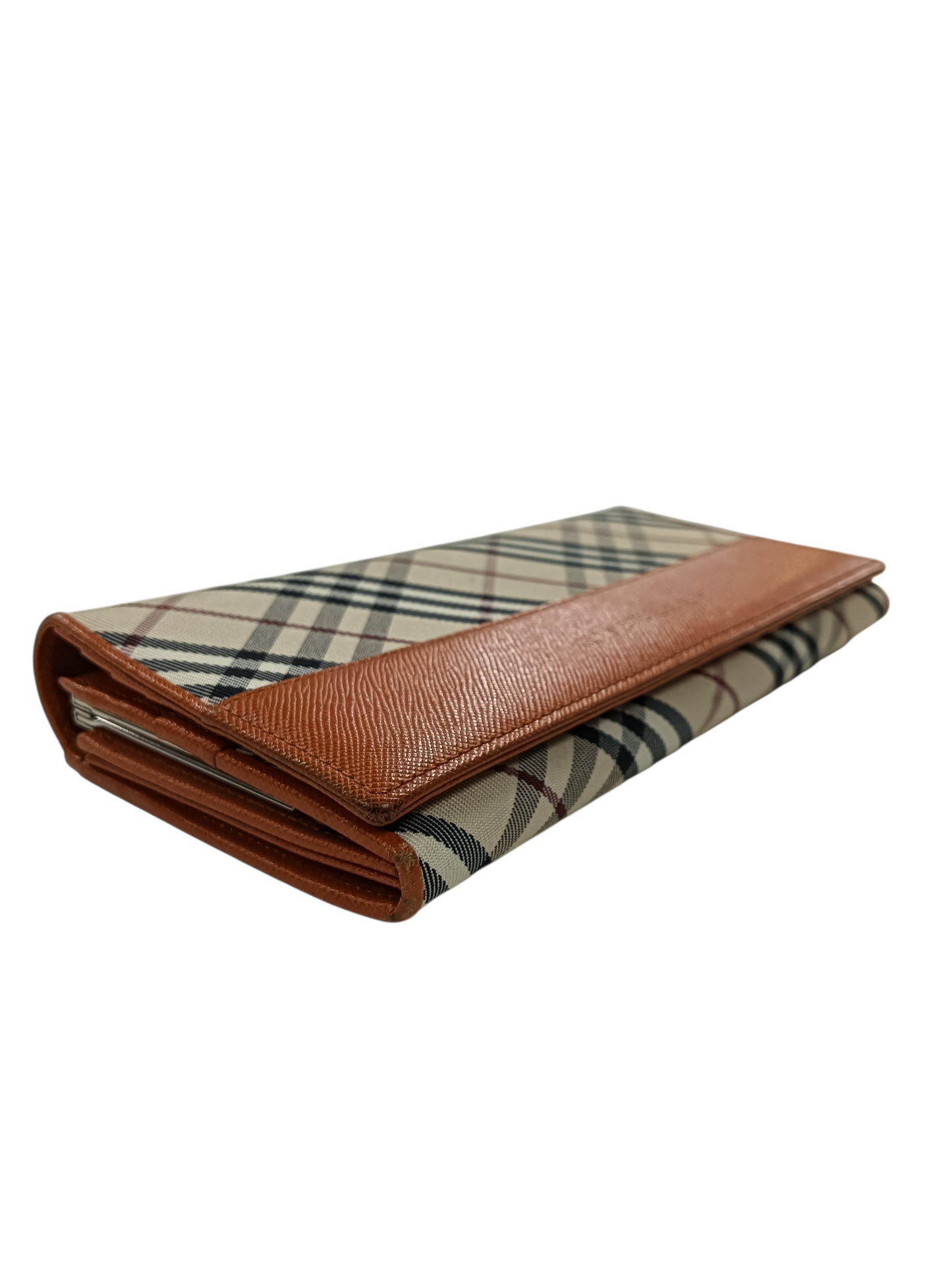 BURBERRY Long Wallet Orange And Beige Stain