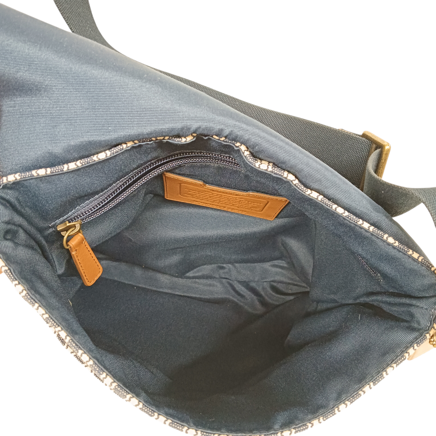 COACH Shoulder Bag Navy/Brown F71270 Rank(B)