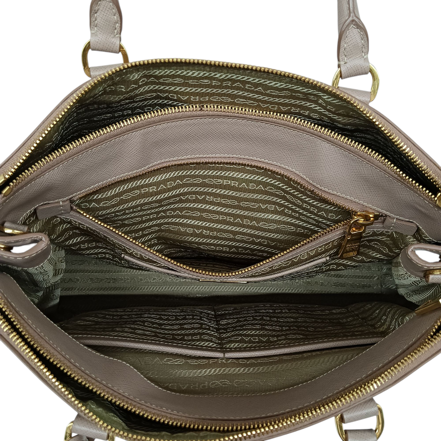 PRADA 2Way Bag SAFFIANO BN2274 Beige Stain 31/I 165 Rank(AB)