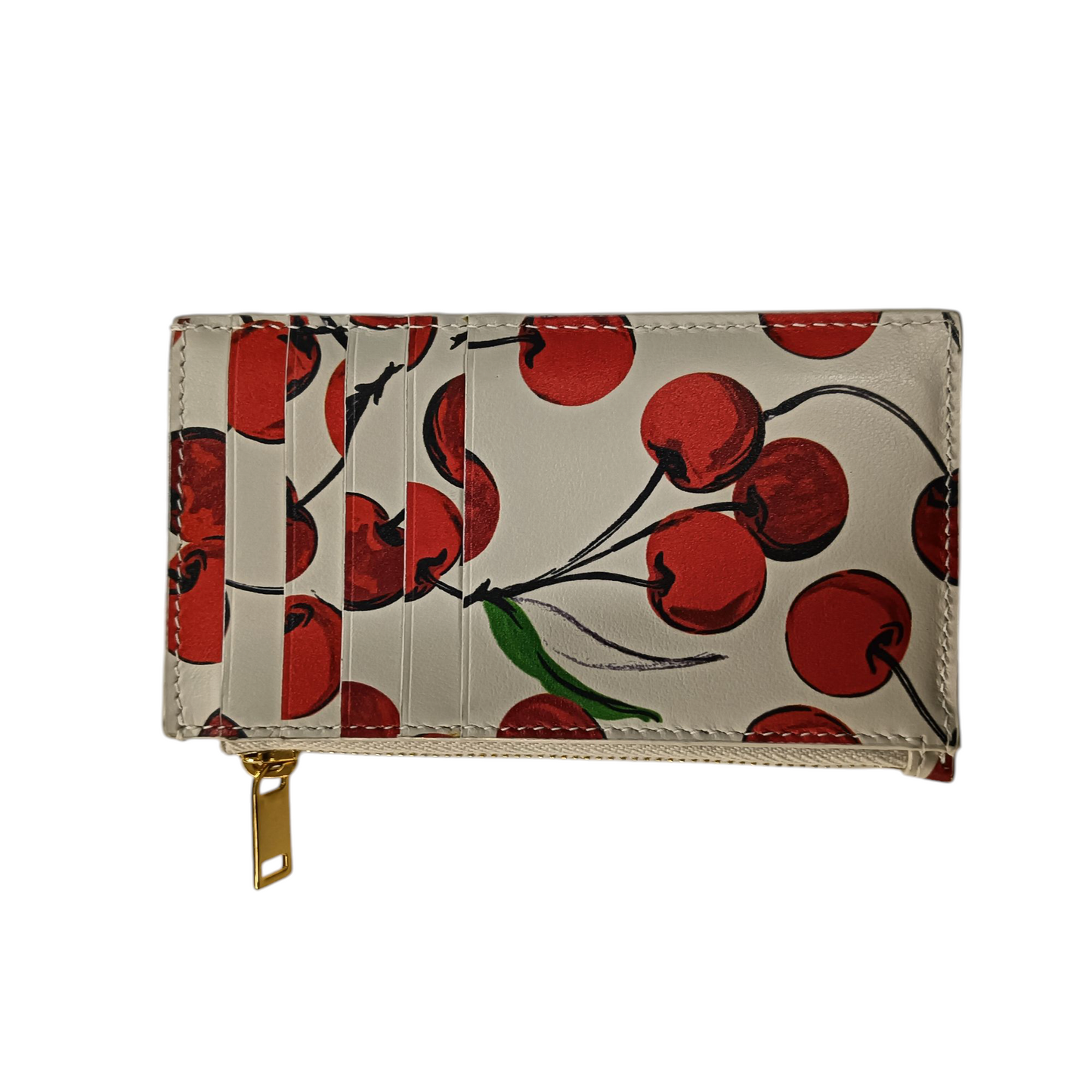 Saint Laurent Paris Card Case Beige/Red 611558