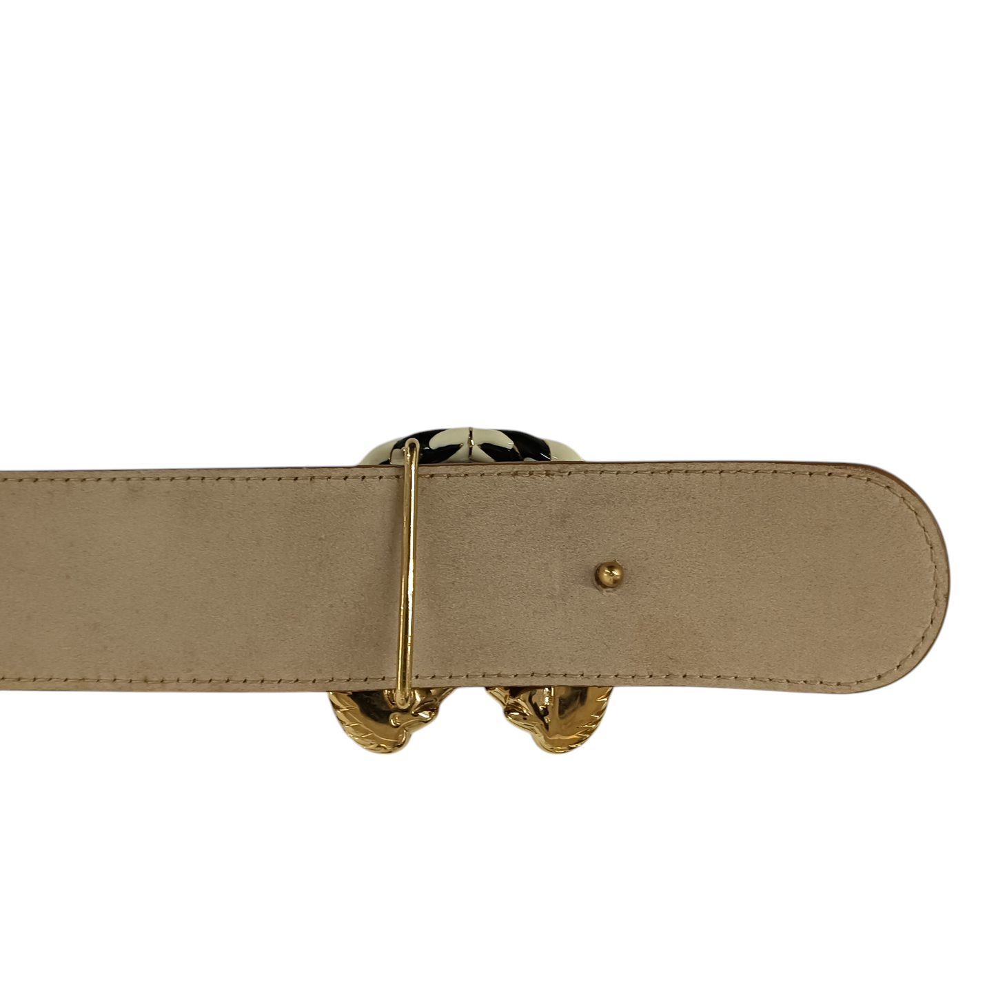BVLGARI Belt 85 Rank (BC) Brown Lion *Damage