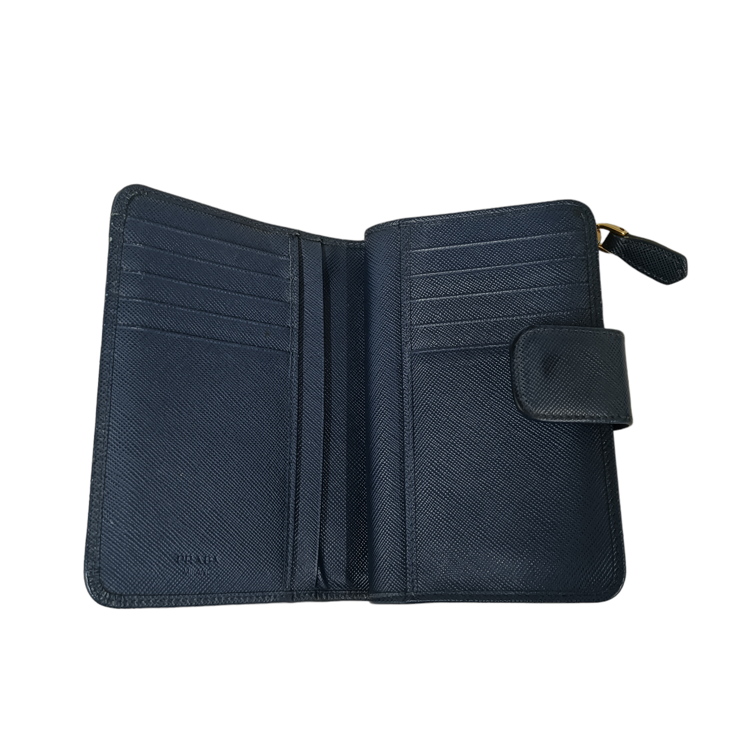 PRADA Wallet 1M1225 Navy Damage 107