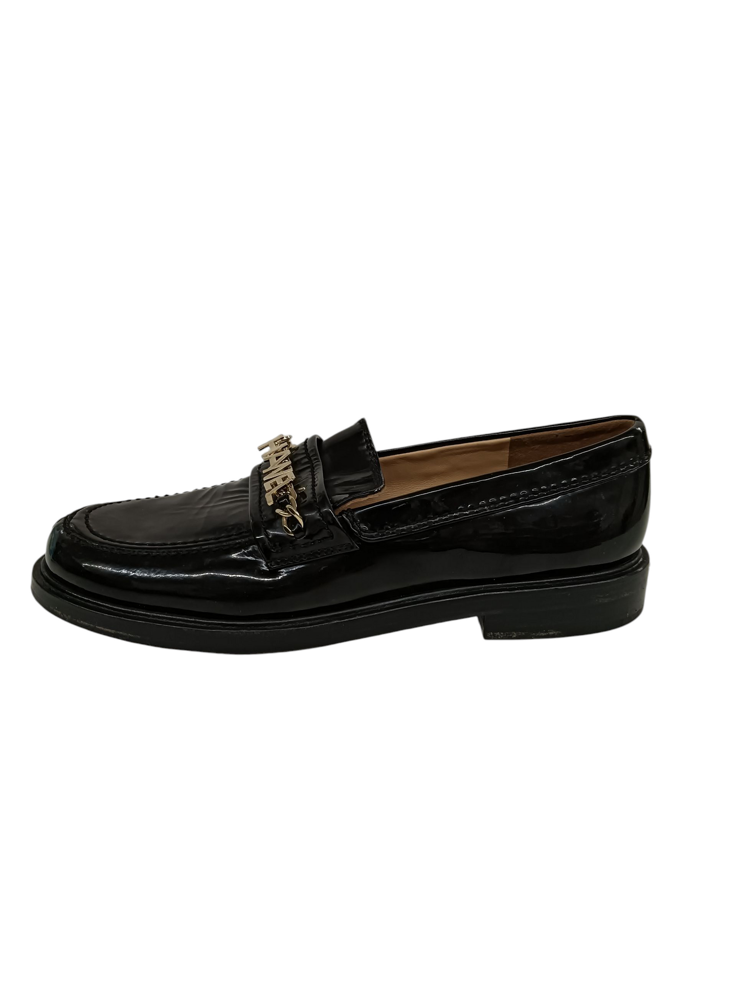 CHANEL Loafers Size 38 G37430 Lady's Black