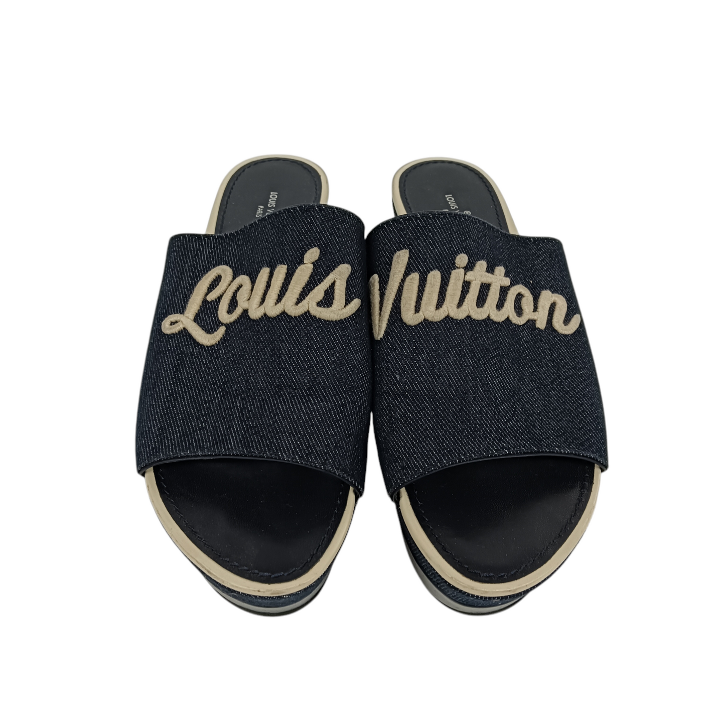 LOUIS VUITTON Sandal 37 Lady's Navy Rank(B) MA1116