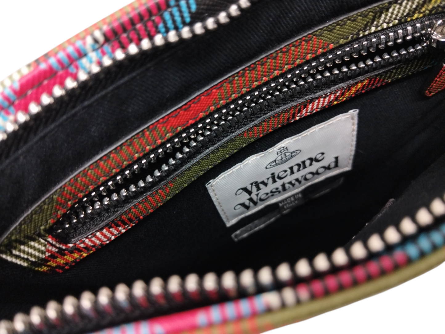 VIVIENNE WESTWOOD SHOULDER BAG VEGAN GREEN/RED RECYCLED MATERIAL RANK (A)