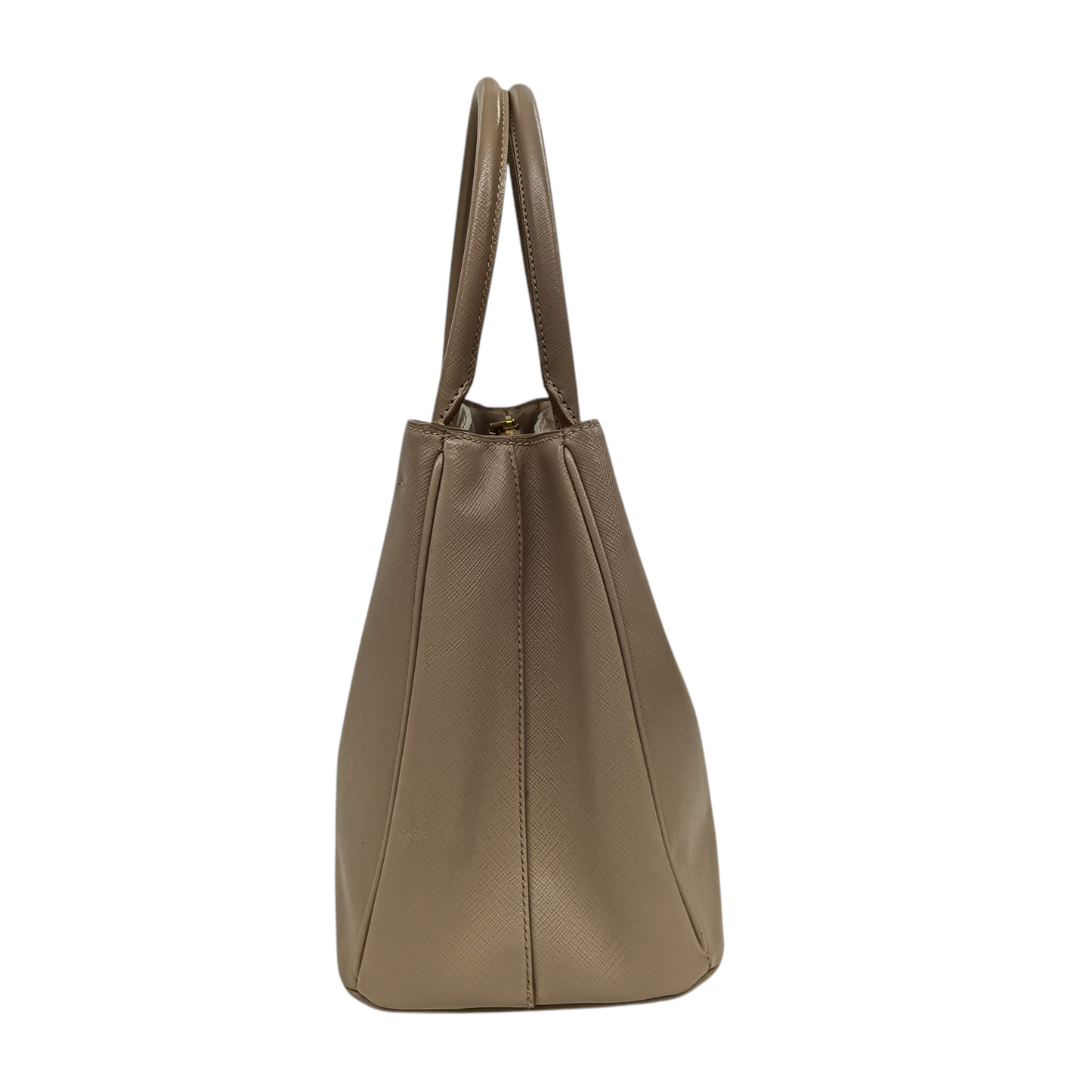 PRADA 2Way Bag SAFFIANO BN1874 Beige Scratch 31/H, 158 Rank(B)