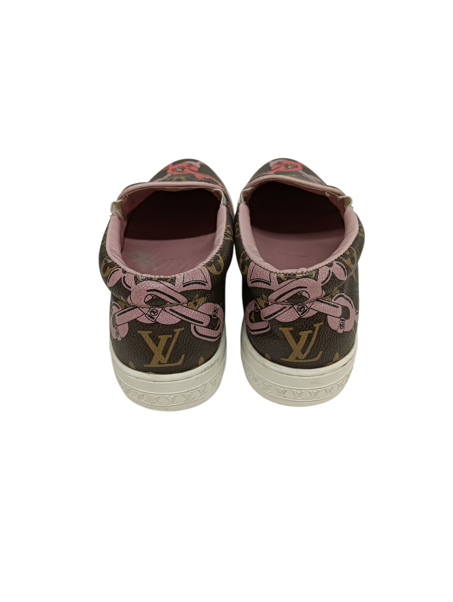 LOUIS VUITTON Slip-on Size 37 Bay harbor Slip Lady's Brown/Pink Monogram