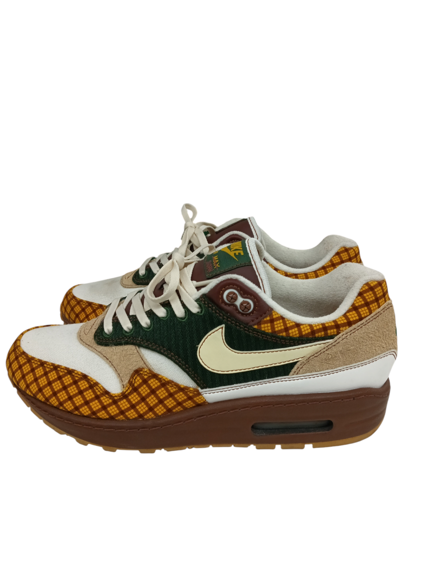 NIKE SNEAKER 41 CK6643-100 MENS WHITE/YELLOW RANK (B)l AIRMAX1 SUSAN *STAIN