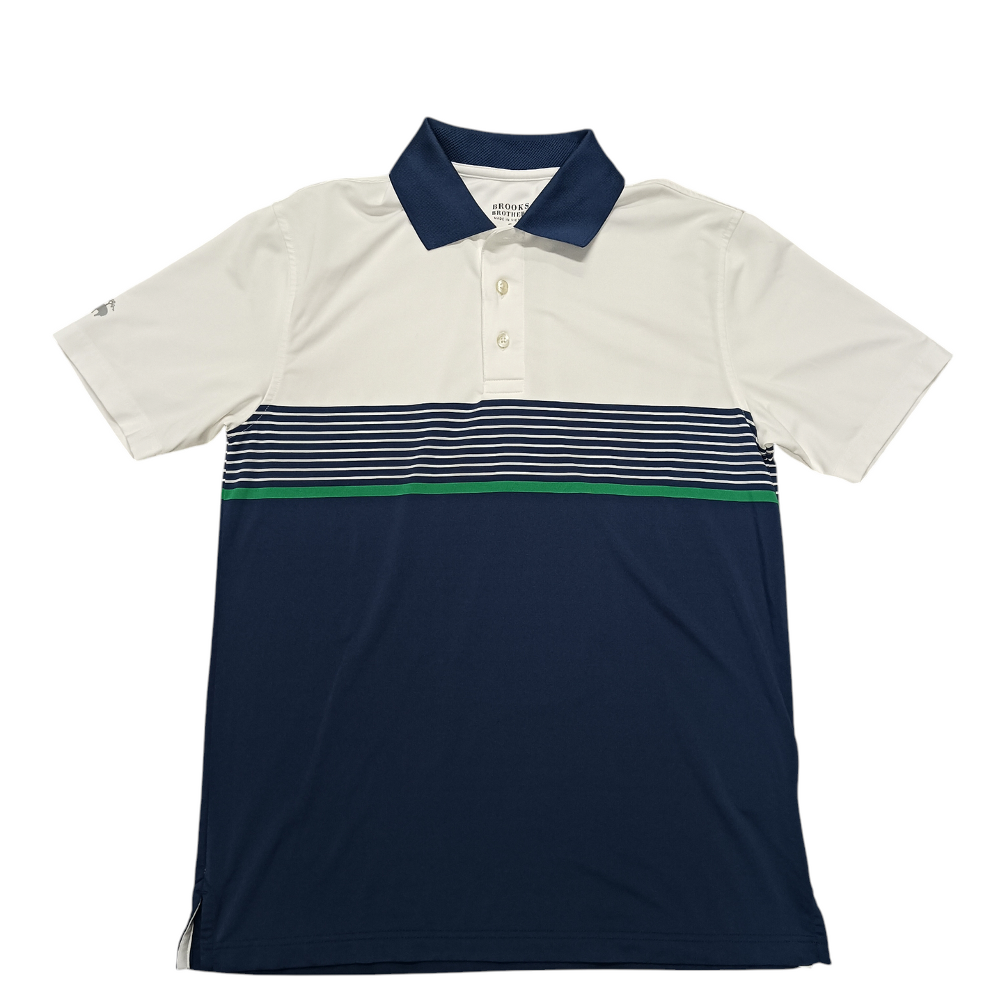 BROOKS BROTHERS SHORT SLEEVE SHIRT MENS SIZE S WHITE/BLUE/GREEN