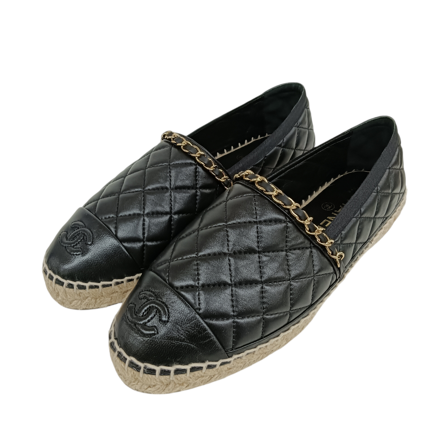 CHANEL Espadrille 39 Lady's Black G36966 Rank B