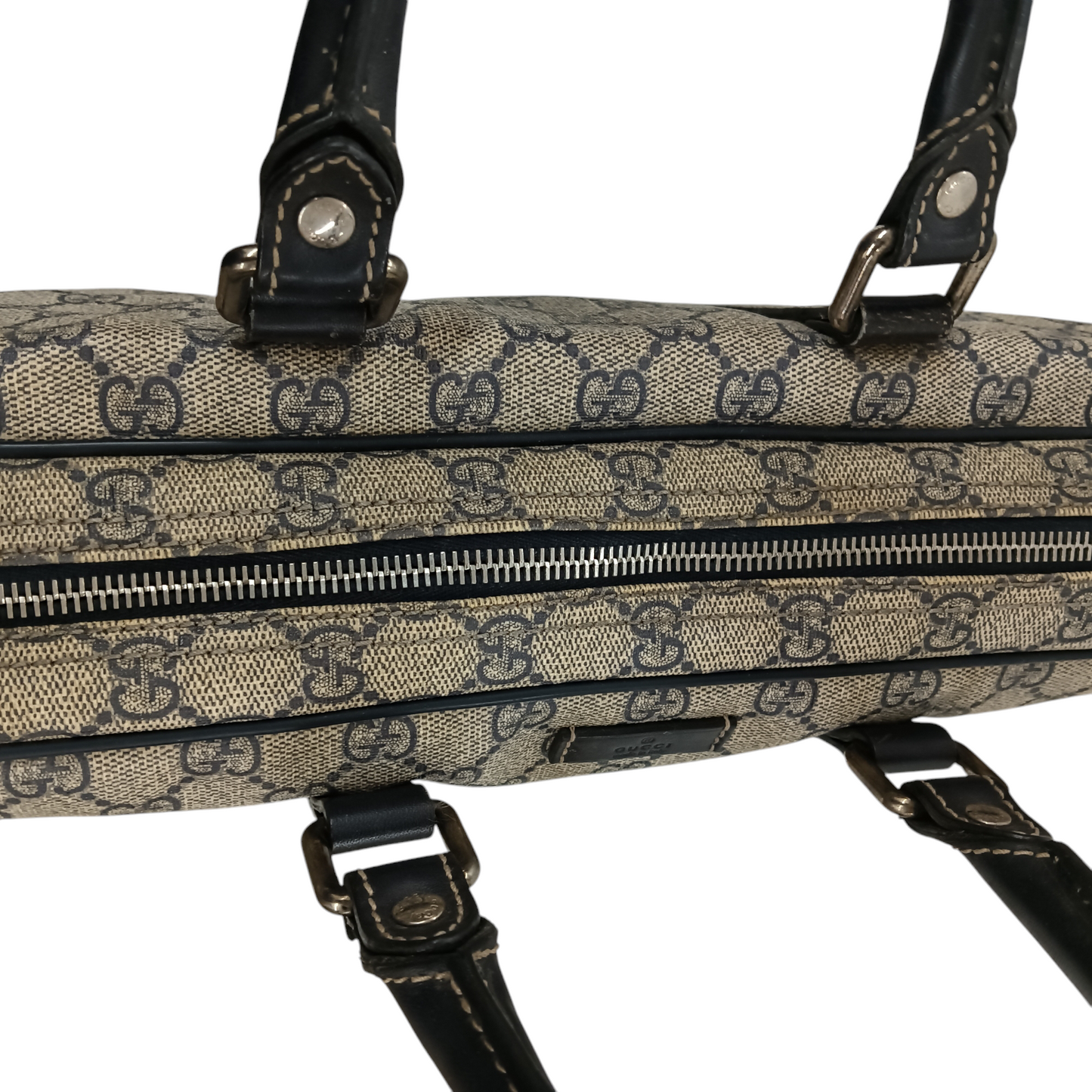 GUCCI 2WAY Bag 208468 Rank (C) Beige/Navy *Inside Stain 001998