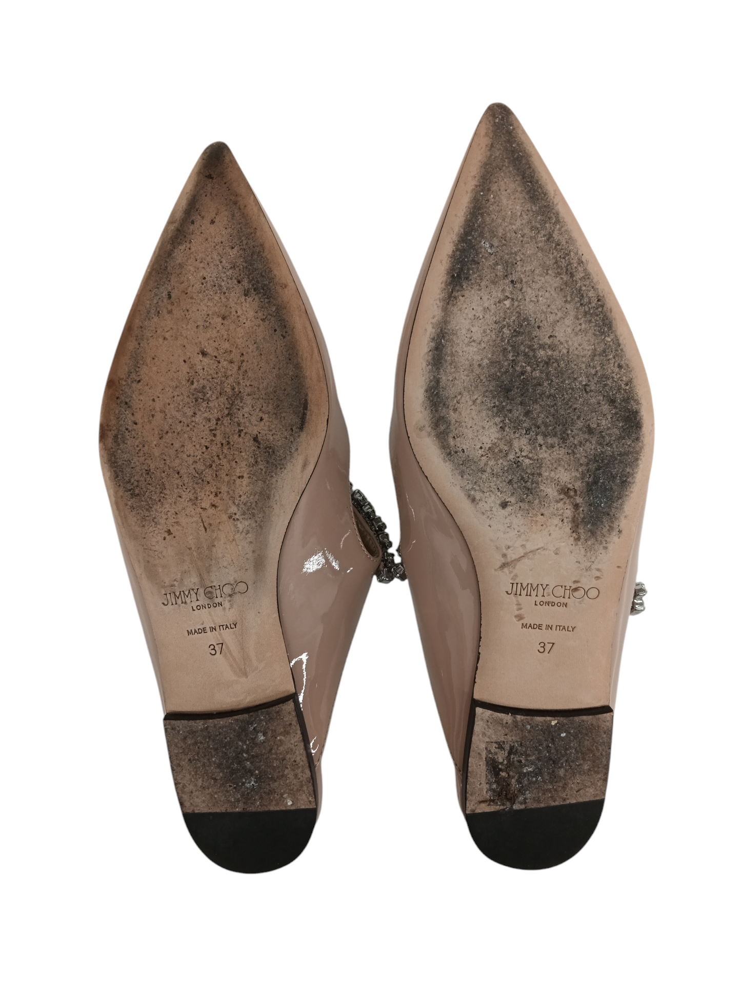 JIMMY CHOO SANDAL 37 LADY'S BEIGE RANK(B) BING FLAT